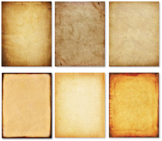 60 Pack Antique Stationery Paper - Old Fashion Aged Classic Vintage Assorted Design – Double-side Parchment Paper - Perfect for Certificate, Crafting, Invitations & other Art Projects - 8.5x11 Inches