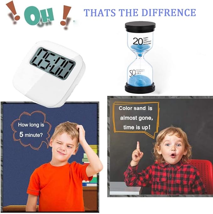 SuLiao Sand Timer 20 Minutes Hourglass: Plastic Sand Clock 5 Min, Little Purple Sand Watch 5 Min for Kids, Games, Classroom, Kitchen, Decorative