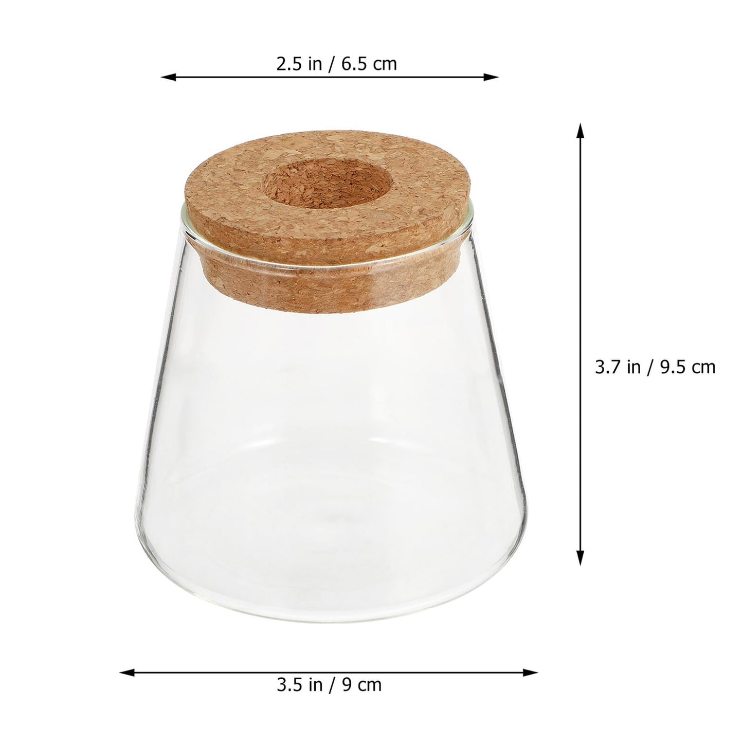 Balacoo 2pcs Hydroponic Glass Planter Vase Desktop Terrarium for Water Plants 6.5cm Opening Glass Eco Bottle Suitable for Home Office Gardening