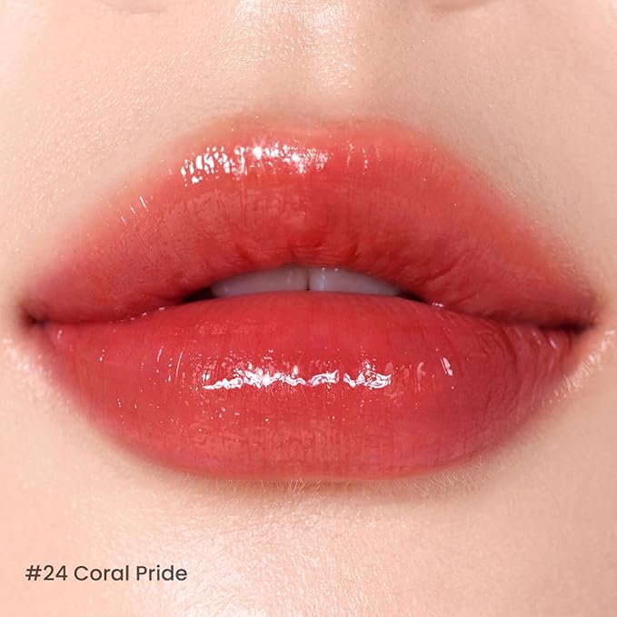 Peripera Ink Mood Glowy Tint, Korean Lip Tint, Naturally Moisturizing, Lightweight, Glow-Boosting, Long-Lasting, Comfortable, Non-Sticky, Mask Friendly, No White Film, K Beauty (024 CORAL PRIDE)