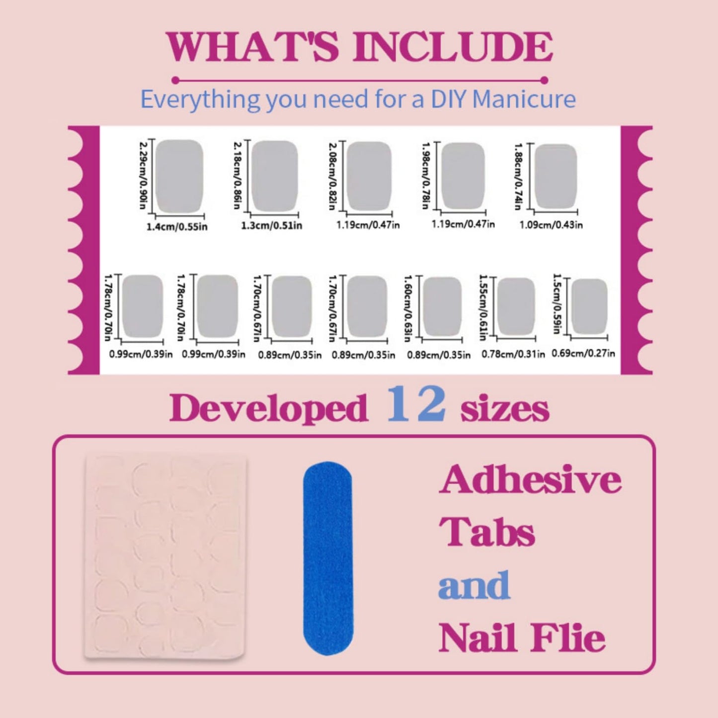 White French Tip Press on Nails Bow Fake Nails with Rhinestone Design Short Square False Nail Glossy Full Cover Reusable Artificial Acrylic Stick on Nail for Women Manicure 24Pcs