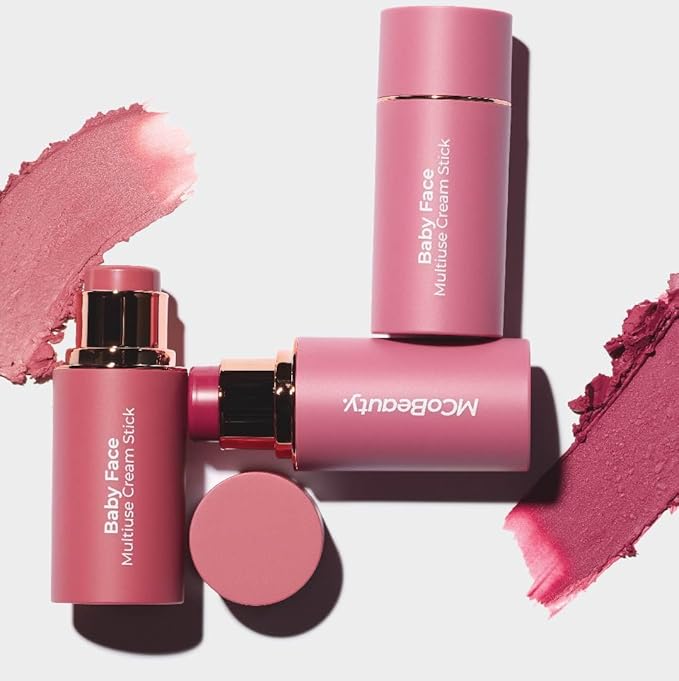 MCoBeauty - Baby Face Multiuse Cream Stick for Lips and Cheeks - Blush Stick in Nude Peach Shade - Contains Moisturising Jojoba Seed Oil, Coconut Oil and More - Charley