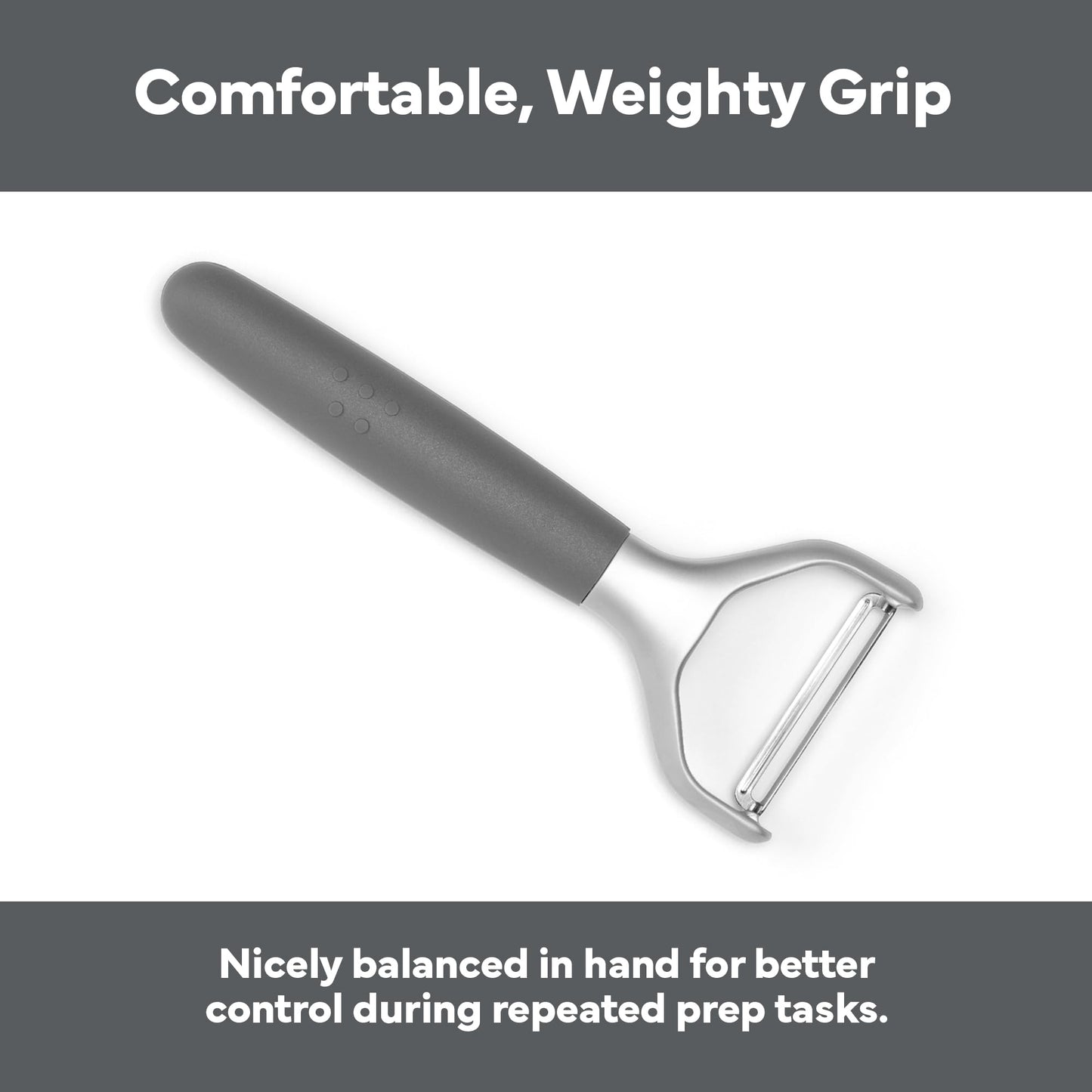 Misen Stainless Steel Vegetable Peeler - Dishwasher Safe Y Peeler - Easy to Use with Potatoes, Cabbage, Carrots, and More - Progessional Grade Kitchen Tool - Gray