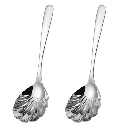 Mafier Large Serving Spoon,9" Serveware Spoons Set,Stainless Steel Catering Serving Utensils for Party Buffet Dinner Banquet Cooking Kitchen Basics,Dishwasher Safe(Silver)