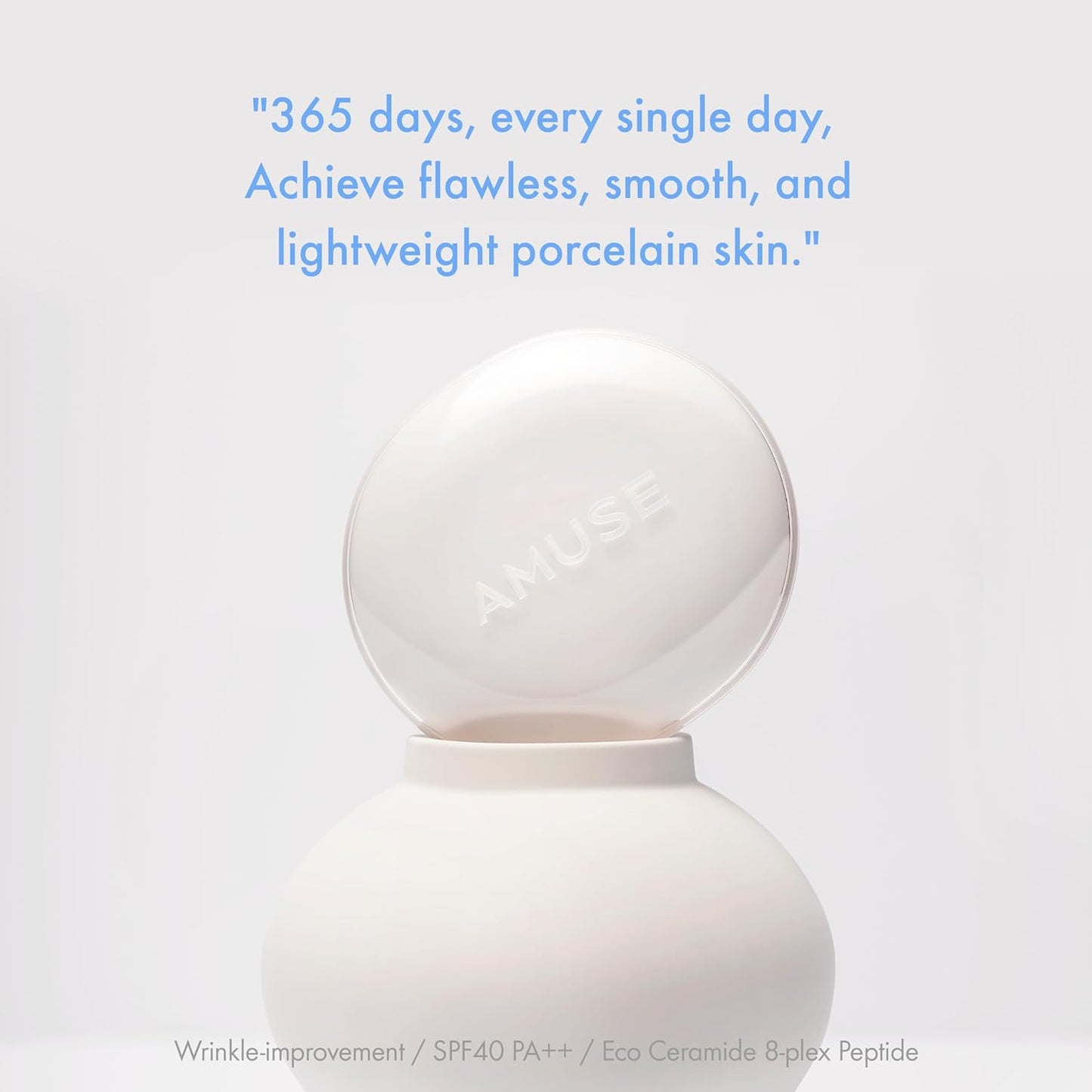 Amuse SEOUL Ceramic Skin Perfector Cushion Foundation Refill | Long-lasting, Lightweight, Semi-matte, Flawless Coverage, Hypoallergenic, Korean Beauty, Vegan(15g / 0.52 oz.) ([REFILL] 01 PORCELAIN)