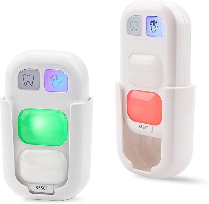 Timer Luxsway, 2 Minutes Teeth Brush Timer and 20 Seconds Hand Wash for Kids Training Coach, Wireless Battery Powered Indicator Light 2Pack