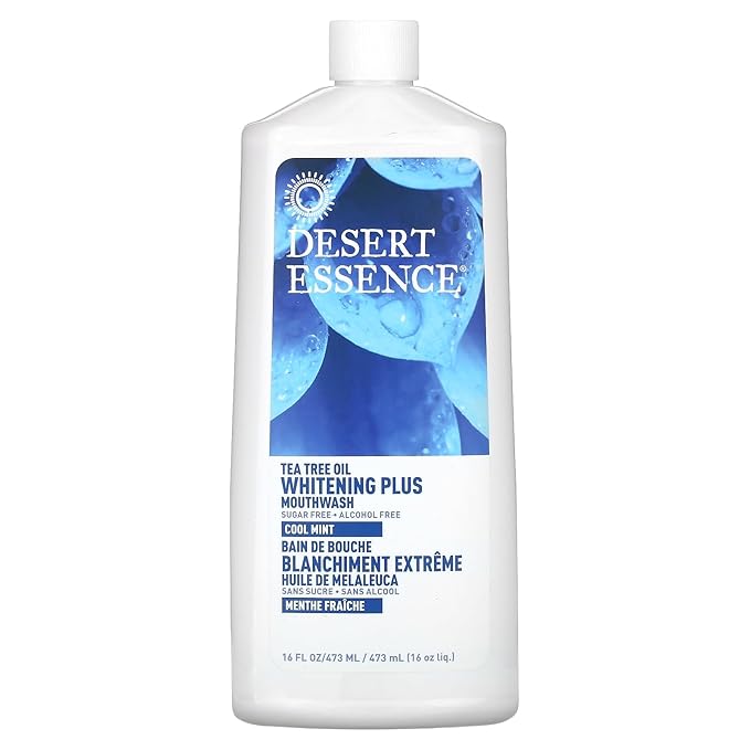 Desert Essence Mouthwash, Tea Tree Whitening Mint, 16 Fluid Ounce