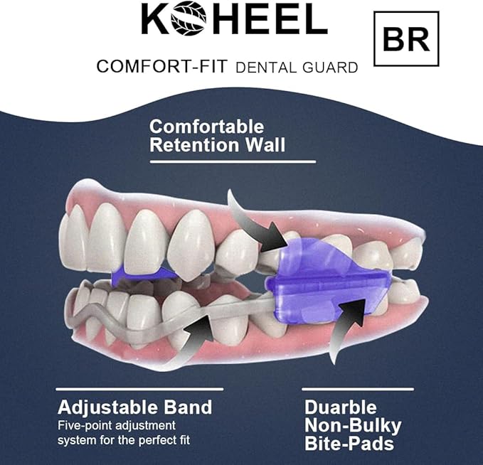 KOHEEL BR-PRO Adjustable Mouth Guard for Teeth Grinding and Clenching, No Boiling Night Guard, Stop Bruxism Dental Guard (6 Count)