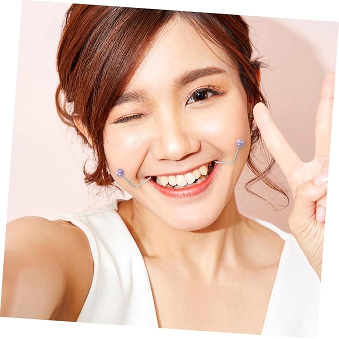 Mikinona 2pairs Facial Dimple Maker Dimple Trainer Cheek Exerciser for Women Smile Training Tool Maker for Face