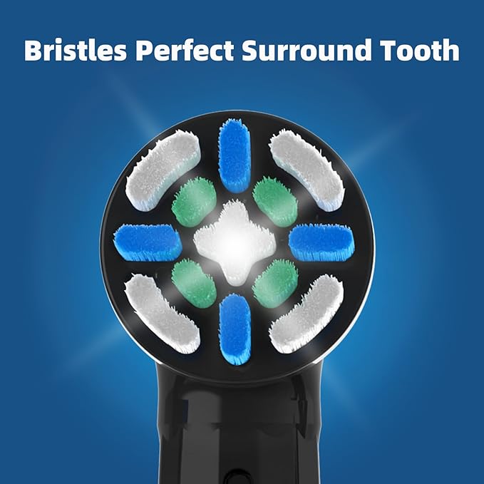 iO Replacement Heads Compatible with Oral B iO, for Oral B iO 2/3/4/5/6/7/8/9/10 Series Electric Toothbrushes, Medium Softness for Protect Teeth and Gums, 3 Black and 3 White