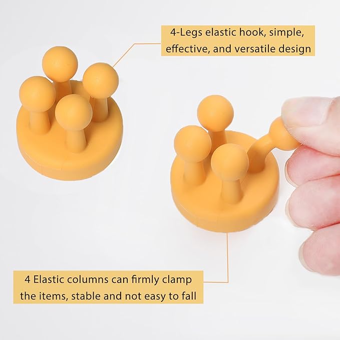 iBetterLife Silicone Toothbrush Holders for Bathrooms - 6Pcs Razor Holder for Shower Wall Mounted Self Adhesive Multifunctional Cute Hook for Kids Hanging Tooth Brush for Kitchen Living Room Office