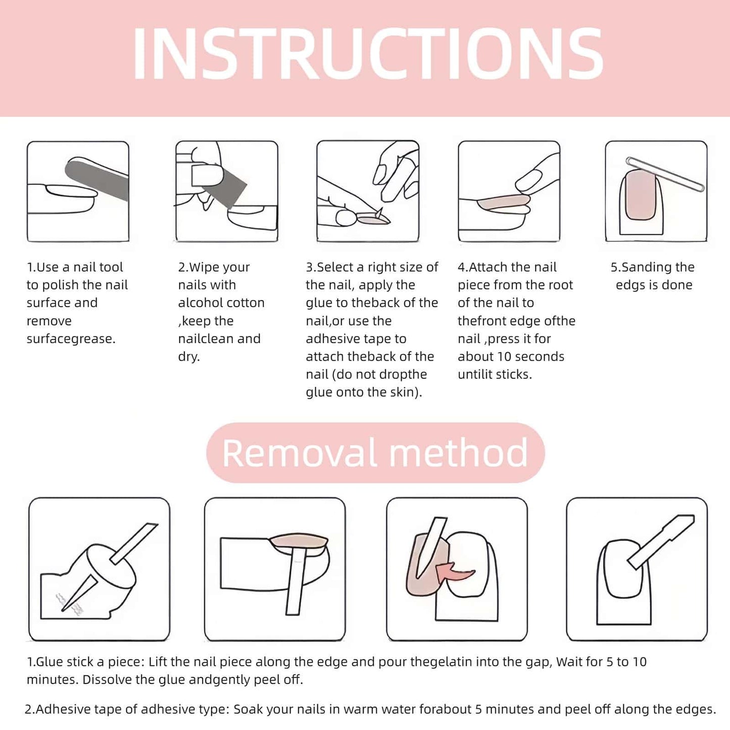 White French Tip Press on Nails Short Almond Fake Nails Cute Nude Pink with Red Cherry Glossy Acrylic Nails Full Cover Glue on Nails Reusable Artificial Stick on Nails for Women 24 Pcs