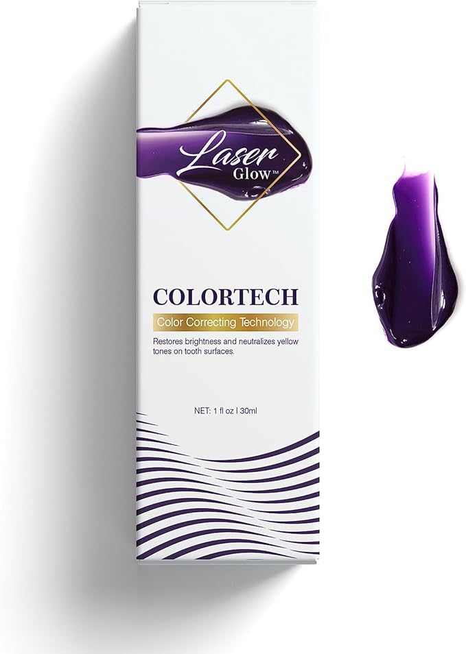 LaserGlow Purple Color Corrector Toothpaste – Health.com #1 Ranked Stain-Neutralizing Formula, Instant Teeth Brightening & Enamel-Safe Whitening, 3.4 oz Tube