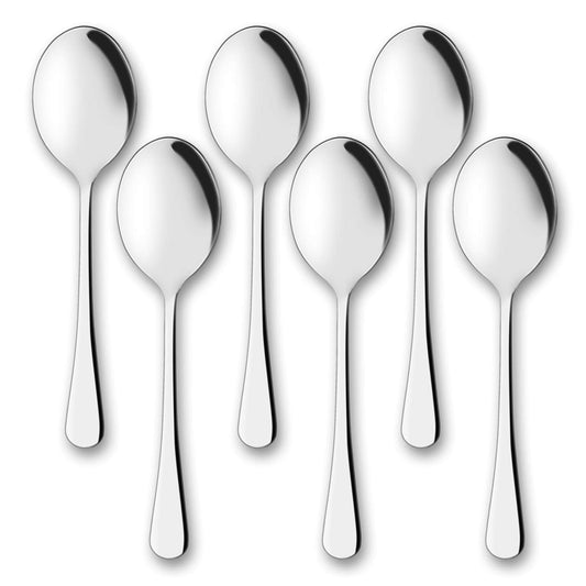 AOOSY Serving Spoons, 6 Pieces X-Large 9.8 Inches Stainless Steel Serving Spoon Catering Spoons Solid Serving Utensils Big Ladle Tablespoons for Buffet Banquet Flatware Kitchen Basics Serving