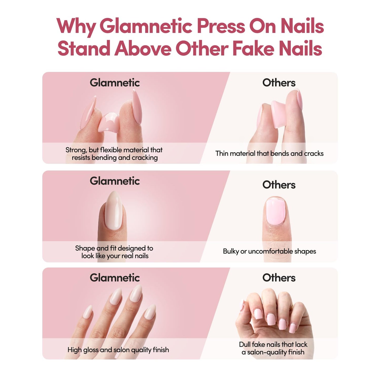 Glamnetic Press On Nails - Short Almond Fake Nails with Polka Dot French Tips & Ladybugs | Salon Quality Summer Nails | Lady Luck | 15 Sizes - 30 Nail Kit with Glue