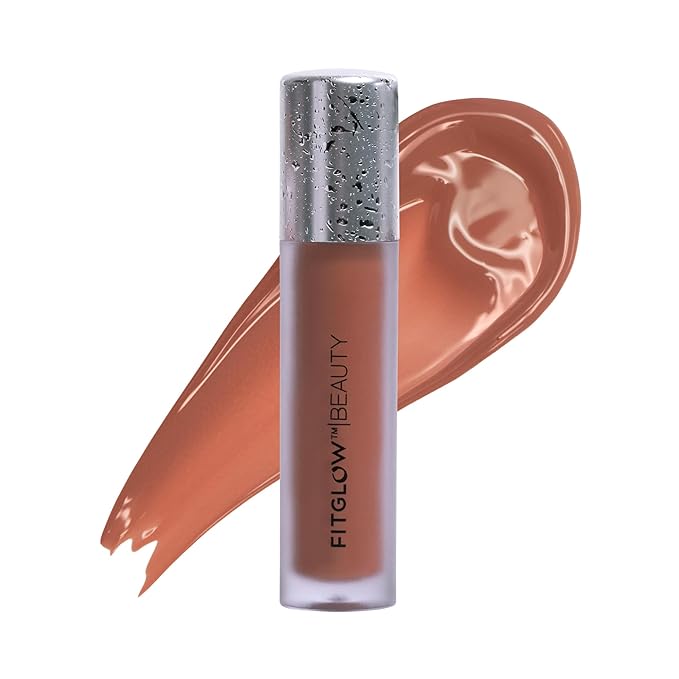 FITGLOW Beauty Lip Colour Serum | Hydrating Lip Gloss | Plumping Anti-Aging Lip Treatment | Natural Shine with Pomegranate Sterols & Collagen | Buildable Color for Dry Chapped Lips | Coco - 10g