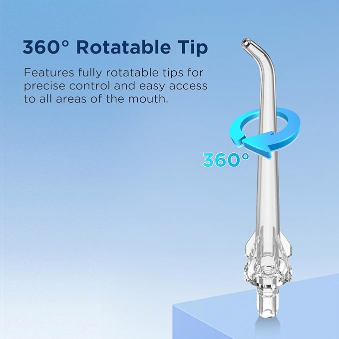6 Replacement Heads for Nicwell/Oralfree F5025(F5025D)/F5025 Water Flosser (6 Classic Jet Tips + Storage Case Bundle)