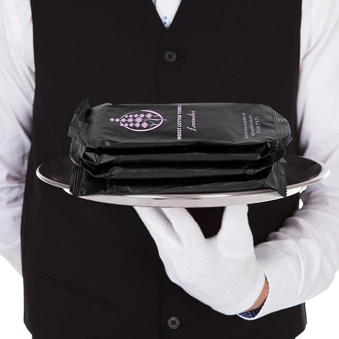 Moist Cotton Towel Bulk Moist Towelettes Individually Wrapped,White Towel Services,Refreshment Pre Moistened Towels for Dentist Travel Sport Party Hotel （Lavender,200)