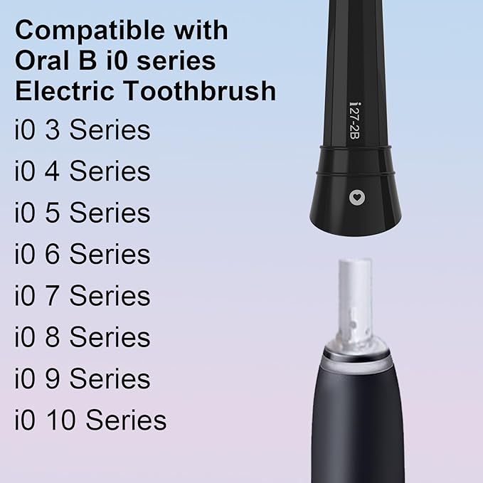 8PCS iO Replacement Heads Compatible with Oral B IO 2/3/4/5/6/7/8/9/10 Series Electric Toothbrush,Compatible with Oral B io Series Toothbrush Heads with Medium Bristles,Black