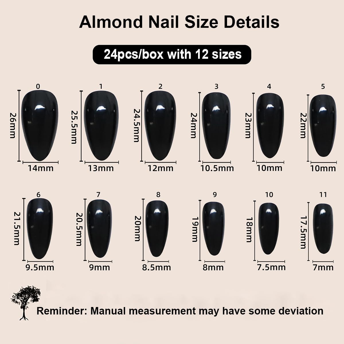 LPOODDNU Black White Press on Nails - Almond Medium French Fake Nails with Flower&Gold Bead Designs, Glossy Finished Reusable False Nails with Glue Tabs - 24Pcs Nail Kit for Women Manicure