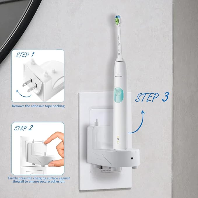 Wall Charger for Philips Sonicare Electric Toothbrush, Wireless Electric Toothbrush Wall Charger for Philips Sonicare HX6100/ HX3000/ HX6000/ HX8000/ HX9000 Series, White