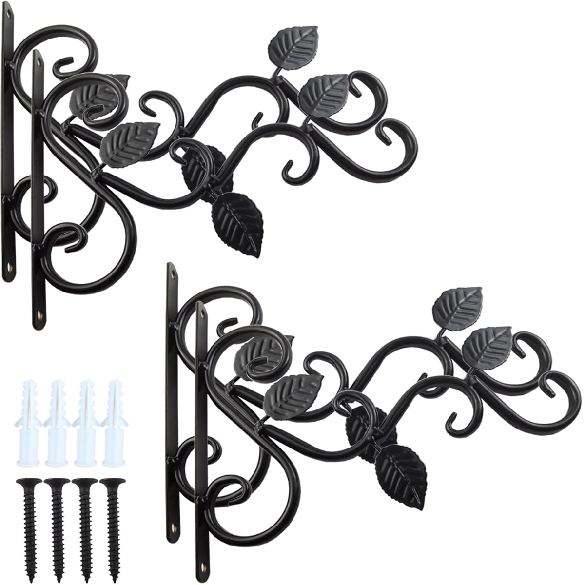 TIHOOD 4PCS Plants Hangers Outdoor Indoor Decor, Wall Hooks for Hanging Plant Bracket, Plant Hooks for Bird Feeder, Wind Chime, Lights, Lanterns