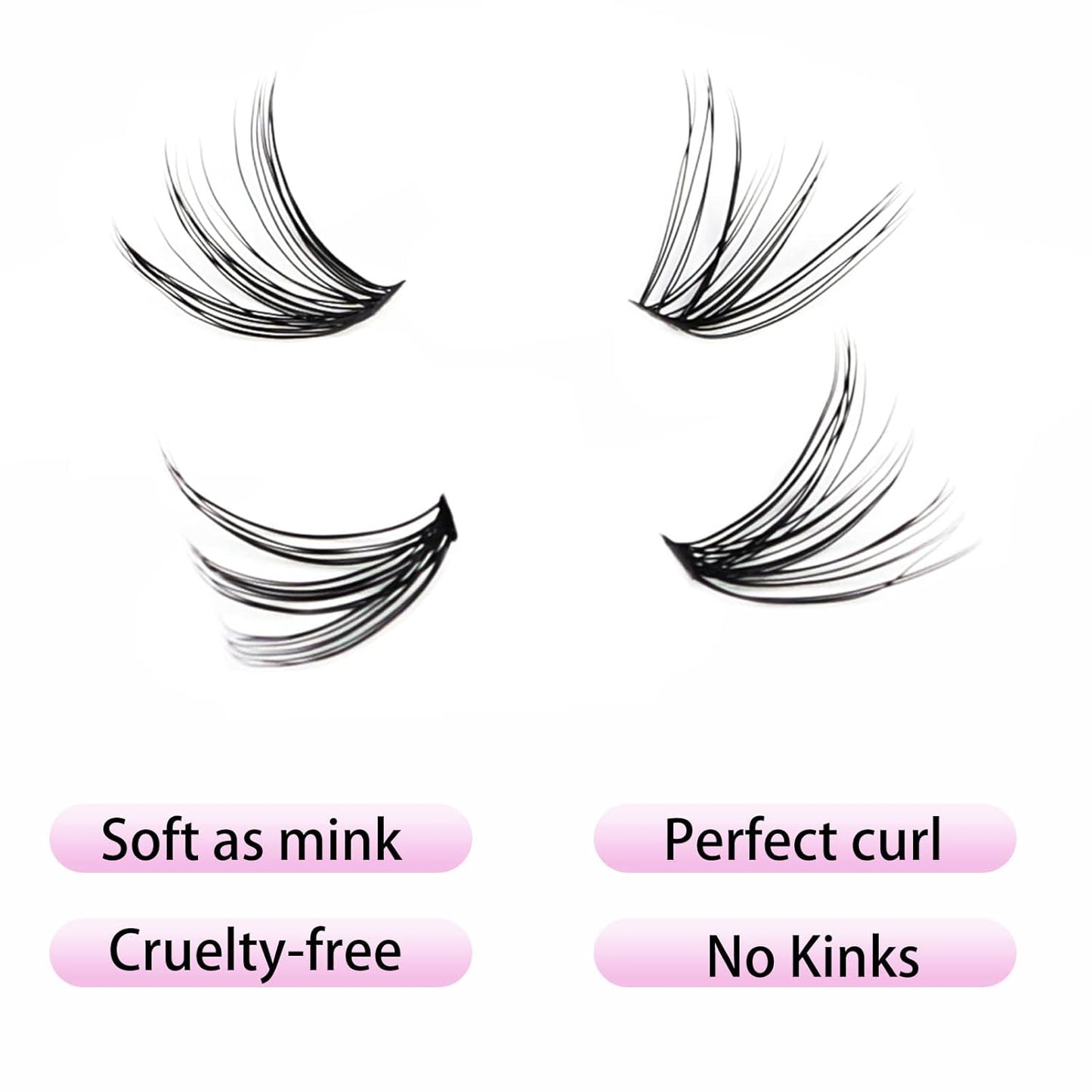 Lash Clusters LAUBESS Individual Lashes Waterproof Eyelash Clusters Mixed Tray Cluster Eyelash Extensions Soft Cluster Lashes for Beginners(30D-0.07C-9-16)
