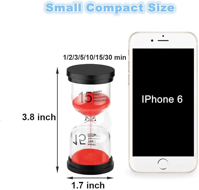 SuLiao 10 Minute Hourglass, Red Sand Clock Timer, Plastic Sand Watch 10 Min, Big Hour Glass Color Sandglass for Kids, Games, Classroom, Office, Kitchen, Decoration