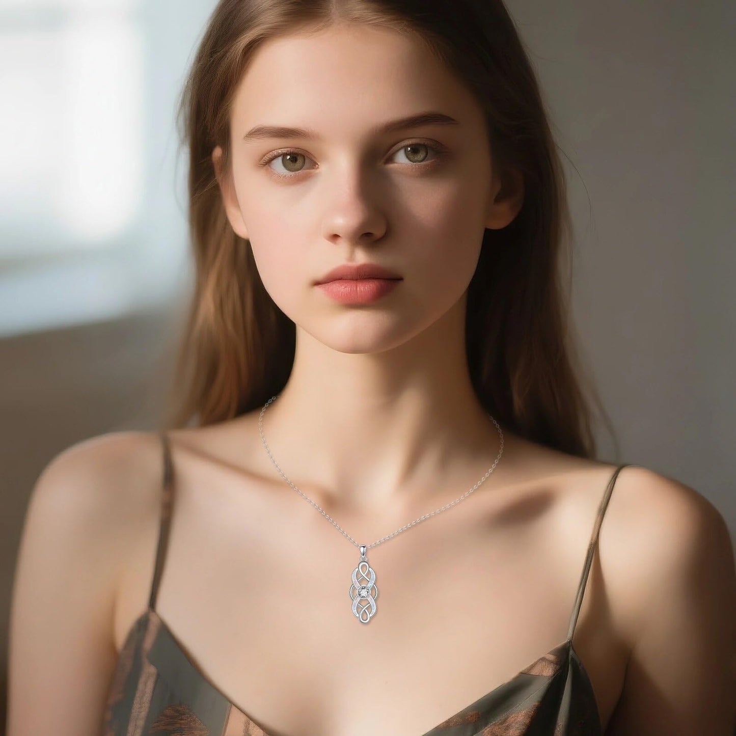 YFN Pearl Celtic Necklace S925 Sterling Silver for Women, Anniversary Irish Celtic Knot Jewelry Present for Women, Birthday Gifts (Celtic Knot Necklace)