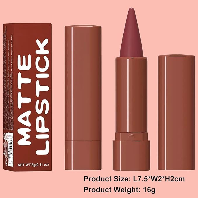 2-in-1 Gradient Red Lip Liner & Lipstick, Waterproof Long Lasting Matte Lip Liner Pencil, Makeup Smudge proof lip liner with Cone Tip (06#-Carmine)