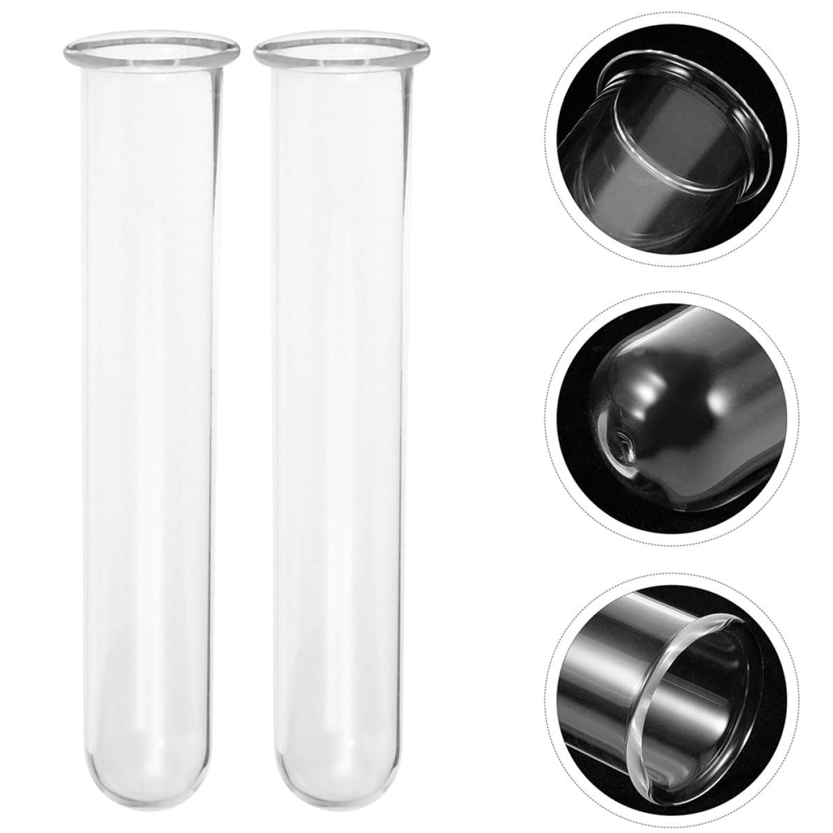 CORHAD 4pcs Glass Hydroponic Test Tube Vases 2.5x3x18cm Terrarium Supplies Desktop Propagation Station Plant Holders Glass Containers for Home Garden Office Decor