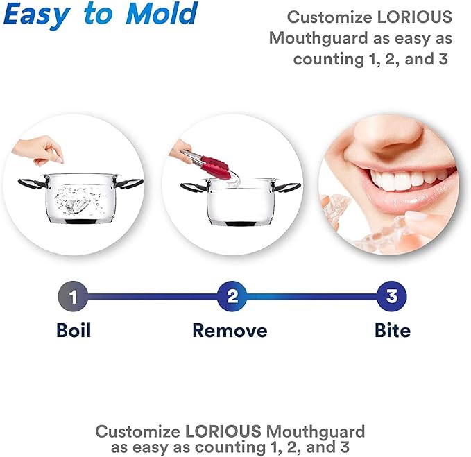 Mouthguard - One Size Fits All Premium Set of 6 BPA Free Moldable, Customizable and Trimmable Medical Grade Mouth Guard for Grinding Teeth Clenching Bruxism, Sport Athletic, Whitening Tray