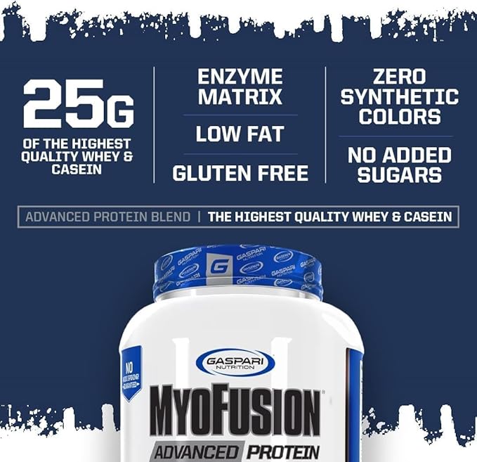 Gaspari Nutrition Myofusion Advanced Protein, Protein Blend with Whey Protein, Casein Protein and Isolate Protein, Low Fat and Gluten Free (Chocolate Peanut Butter Crunch, 2 Pound)