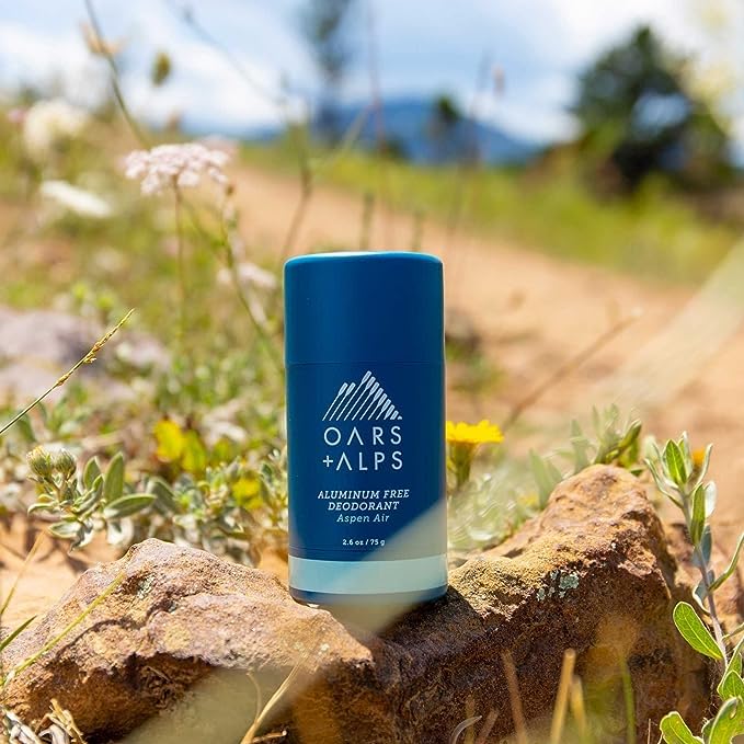 Oars + Alps Aluminum Free Deodorant for Men and Women, Dermatologist Tested and Made with Clean Ingredients, Travel Size, Aspen Air, 3 Pack, 2.6 Oz Each