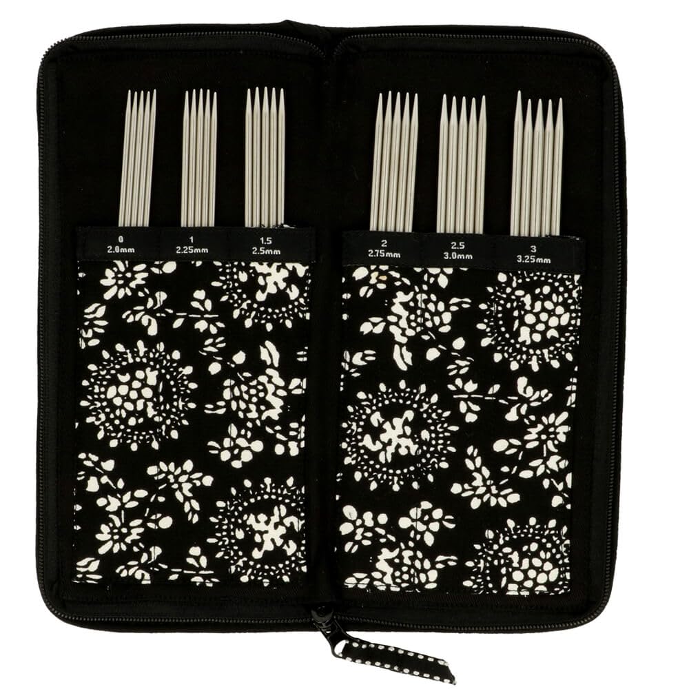 ChiaoGoo Double Point Sock Set, Stainless Steel, 6-inch (15 cm)