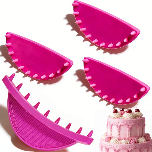 4 PCS Cake Piping Guide Tool, Cake Arch Guide Tool, Ruffle Guide Stencil, Cake Decorating Tools, Cake Ruffle Marker (2 PCS 6'' + 2 PCS 10'') for Cakes