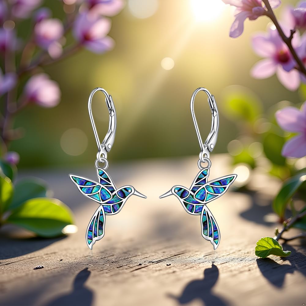 Hummingbird Earrings for Women Sterling Silver Hummingbird Earrings Dangle Jewelry Gifts for Women Unique Christmas Birthday Gifts