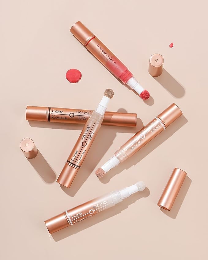 Angelo Glow Liquid Highlighter Wand Champagne – Buildable Illuminating Makeup Stick for Face and Body – Radiant Finish – 6ML/0.21FL.OZ，PACK OF 1
