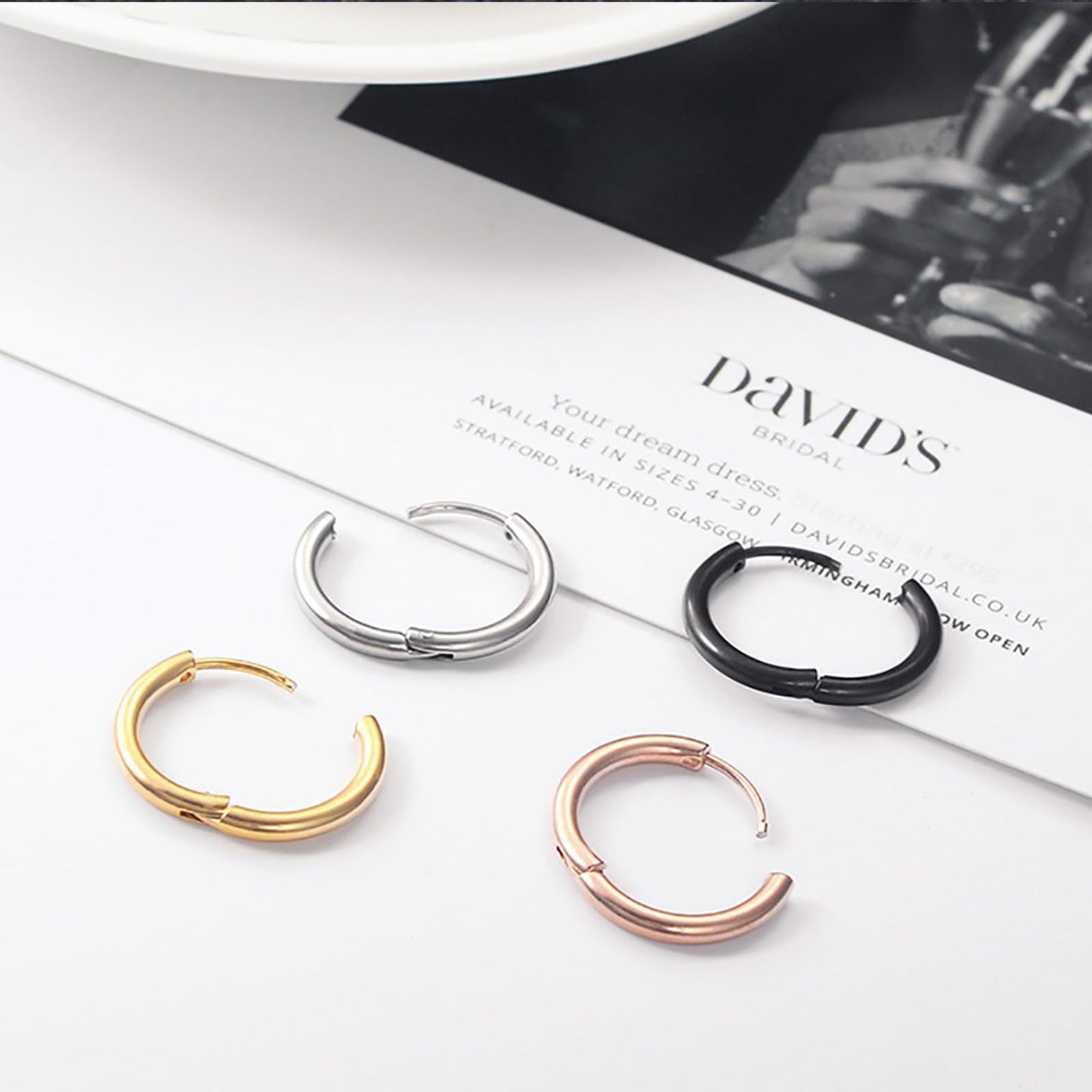 316L Surgical Stainless Steel Huggie Hoop Earrings 8mm Gold Hypoallergenic Earrings Hoop Cartilage Helix Lobes Hinged Sleeper Earrings For Men Women(B01:8mm Gold(THK 2.0mm))