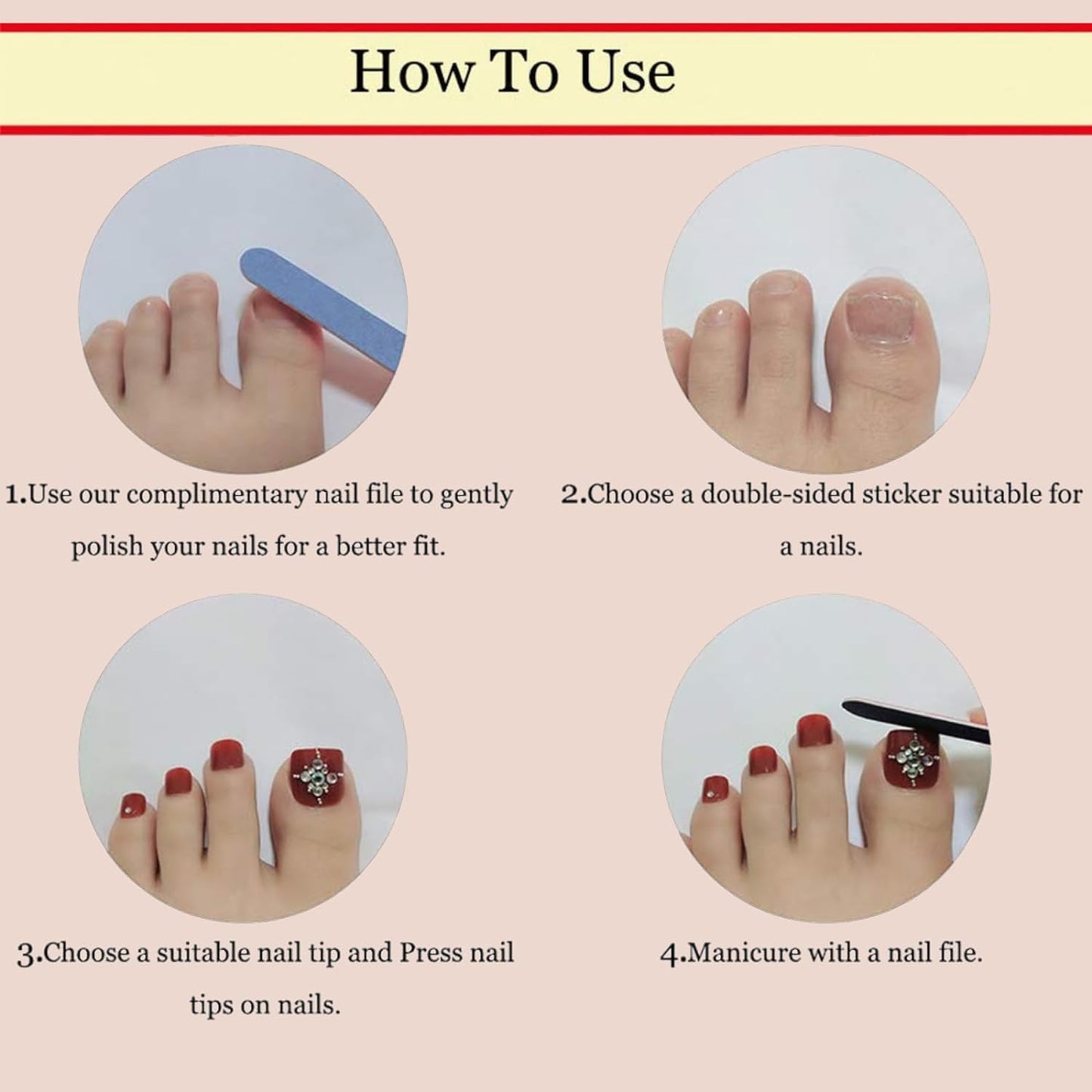 Flower Press on Toenails Short Square Fake Toe Nails Summer False Toenails Glossy Full Cover Acrylic Glue on Toenails Cute Toe Nails Artificial Stick on Toenails for Women Manicure 24 Pcs