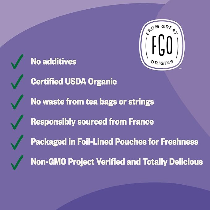 FGO Organic Dried Lavender Flowers, Extra Grade Dried Buds, Imported From France for Culinary or Sachet Bags, 4oz, Packaging May Vary (Pack of 1)