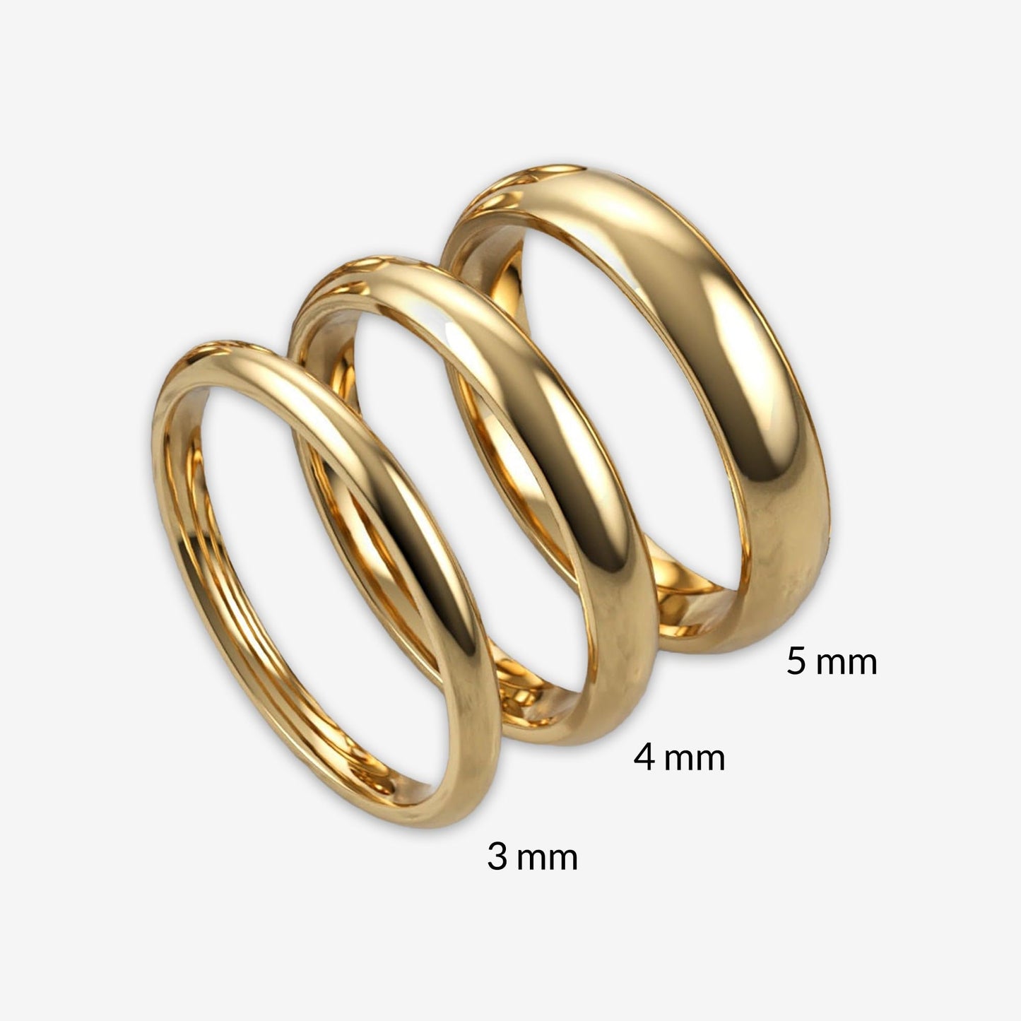 SHOP WGS 4mm 14K Solid Gold Wedding Band for Men & Women - Italian Real 14K Gold Plain Rings for Men - Solid Gold Wedding Bands Size 8