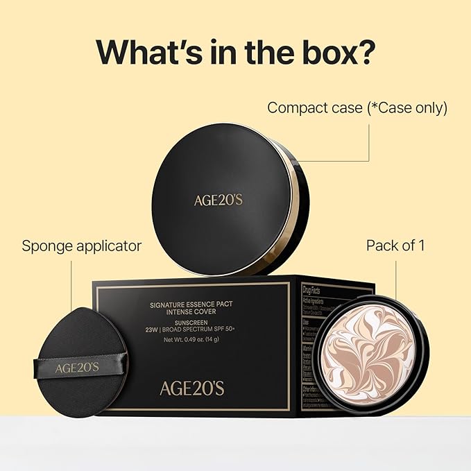 [NEW] AGE20'S Signature Essence Pact | 35N CAPPUCCINO | Vegan Korean Cushion Foundation | Pack of 1 | Cream Foundation, Dewy & Glow Finish, Natural Coverage, SPF 50+