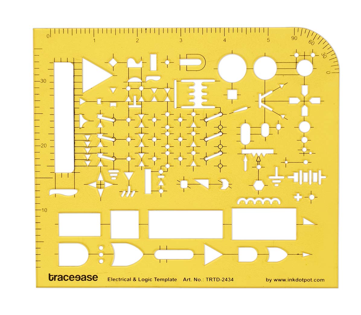 Traceease Electrical Drafting Electrical & Logic Template Drawing Stencil,Designing Template Measuring Ruler