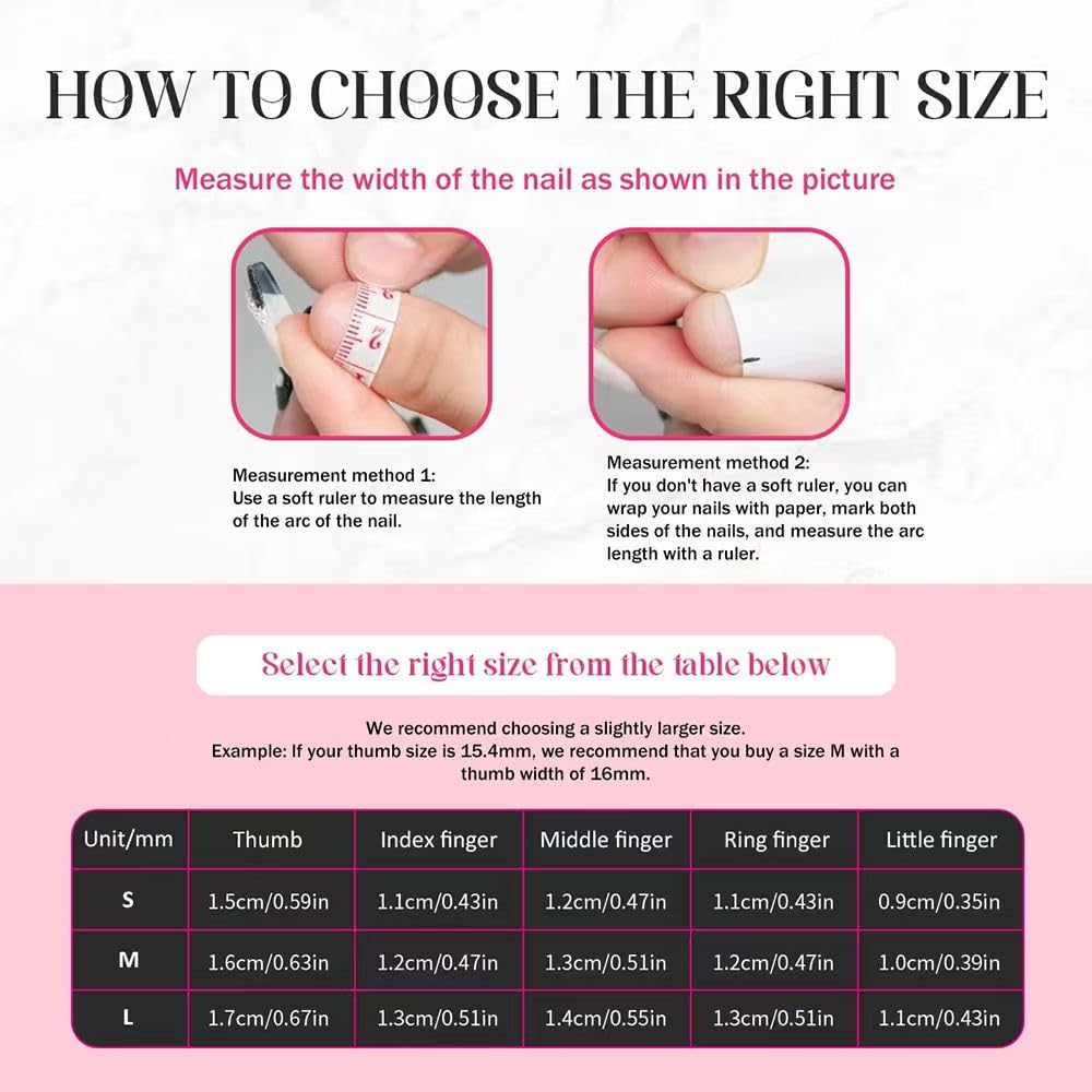 Threelegscat Handmade Press on Nails Long Almond Shape Fake Nails Stiletto Nail With Design for Women and Girls 10pcs Size M Pattern St1151