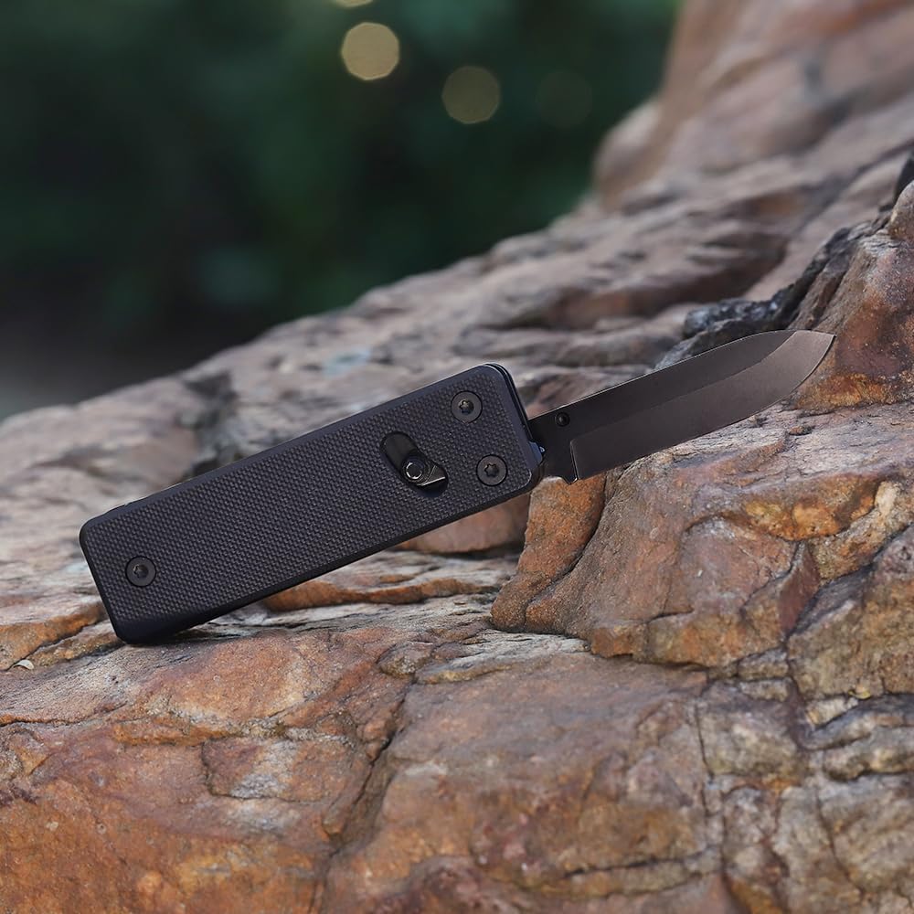Roxon KS2E Noir Elite D2 Blade 13 in 1 Mini Multi Tool function pocket knife with big scissor, G10 handle and Pocket clip, good for Camping/Backpacking/Emergencies/EDC Multitool (D2 Steel Blade)