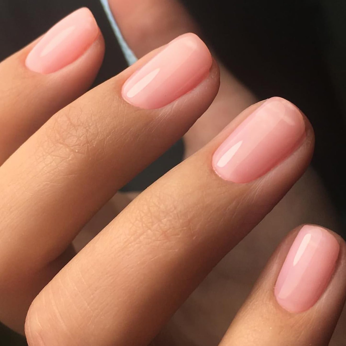 GLAMERMAID Press On Nails Extra Short Square, Jelly Soft Gel Fake Nails Round Squoval, Natural Nude Pink False Nails Tip, Pure White Fake Nails Short Squoval, Natural Round Square Glue on Nails Glossy