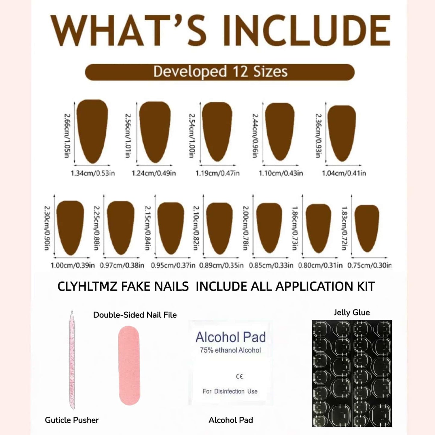 Wine Red Press on Nails Solid Color Fake Nails Short Almond Glossy Full Cover Acrylic Glue on Nails Art Design Reusable Artificial Stick on Nails for Women Girls 30 Pcs