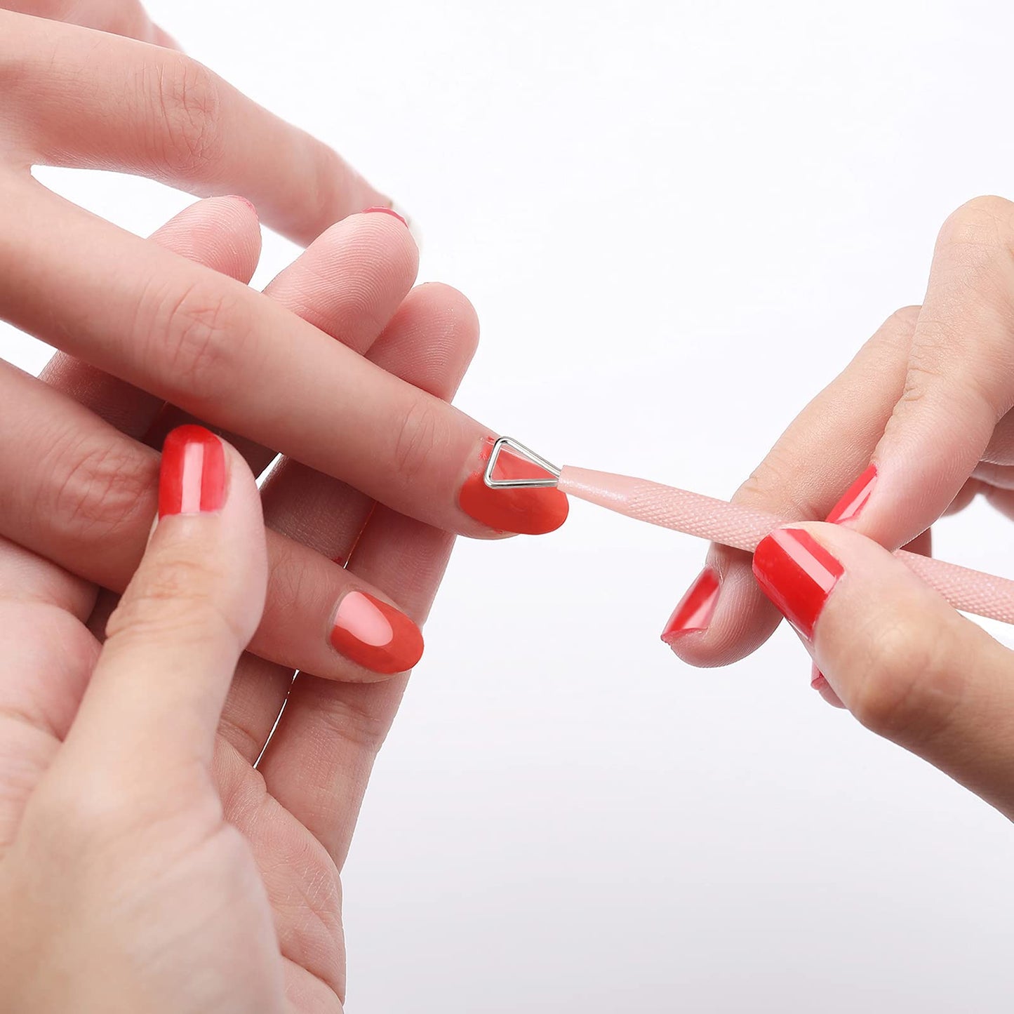 YINYIN Professional Stainless Steel Cuticle Trimmer with Pusher and Cutter - Durable Pedicure Manicure Tools for Fingernails and Toenails (Pink)
