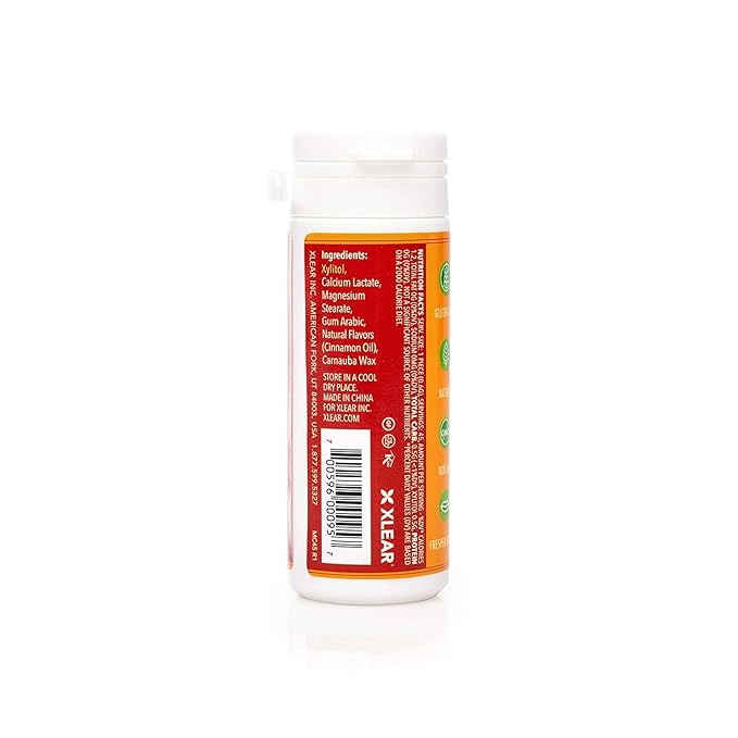 Spry Xylitol Cinnamon Mints Sugar Free Candy - Promote Oral Health, Increase Saliva Production, Stop Bad Breath, Non-GMO, Gluten-Free, 45 Count (Pack of 1)